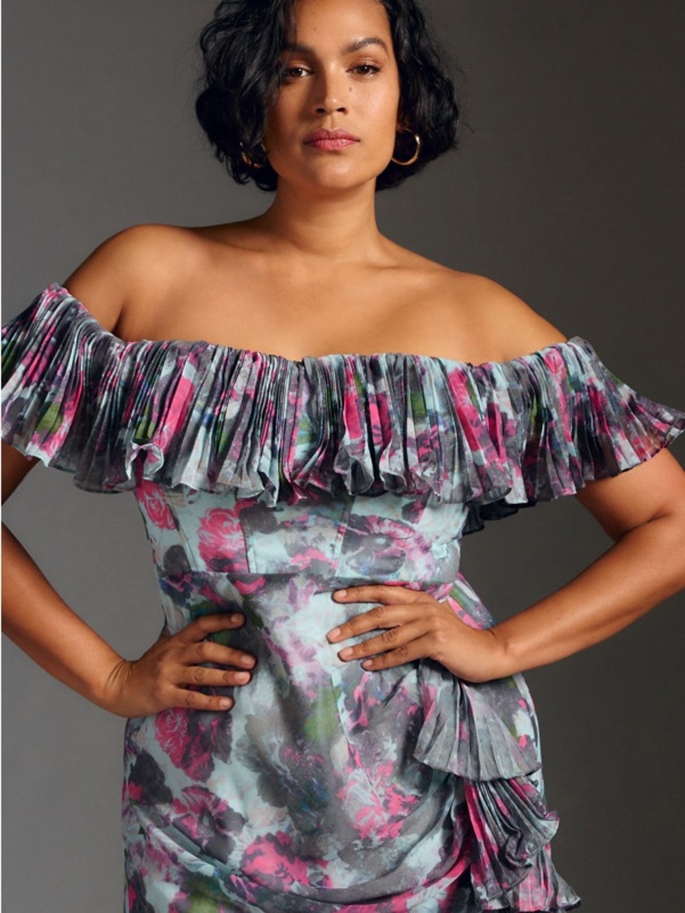 Hutch Off-The-Shoulder Ruffled Column Dress - Picture 6 of 9